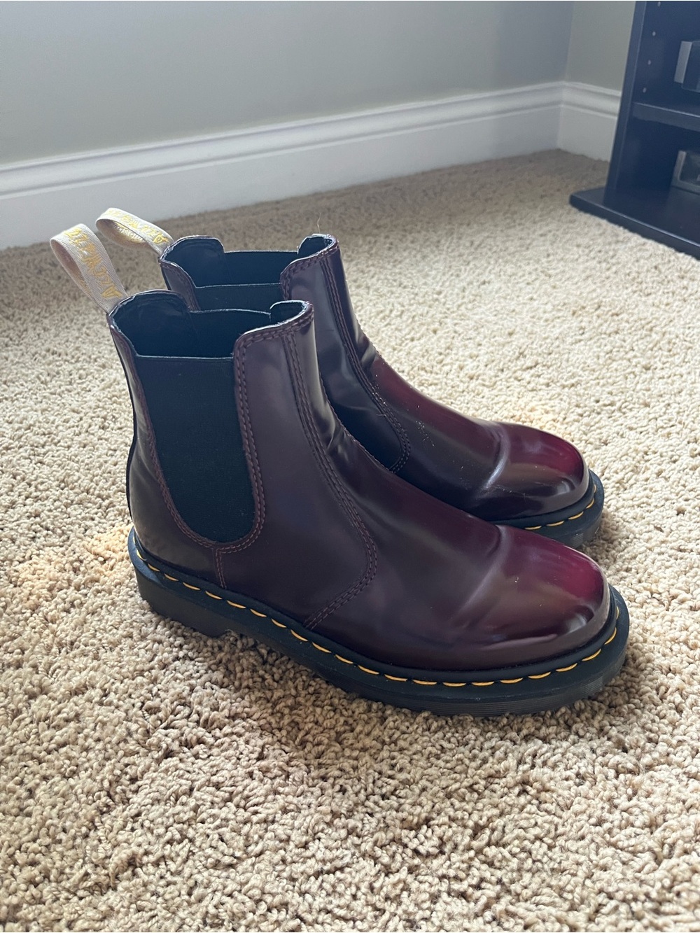 Doc Marten Vegan Chelsea Boots in Cherry